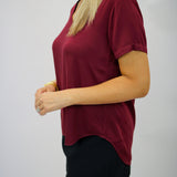 V-Neck Tee, Deep Plum