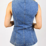 Clarisse Denim Vest, Medium Wash