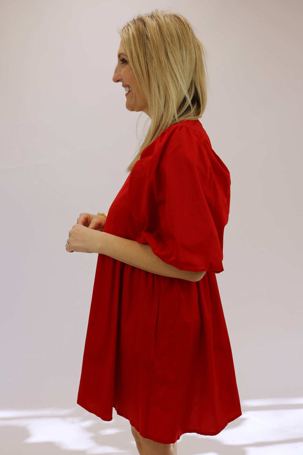 Denton Dress, Red