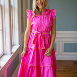 Meadow Mornings Dress, Hot Pink