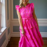 Meadow Mornings Dress, Hot Pink