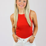 Hadley Rib Tank, Cabana Red