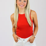 Hadley Rib Tank, Cabana Red