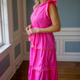 Meadow Mornings Dress, Hot Pink