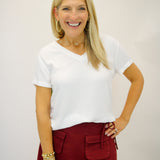 V-Neck Tee, White