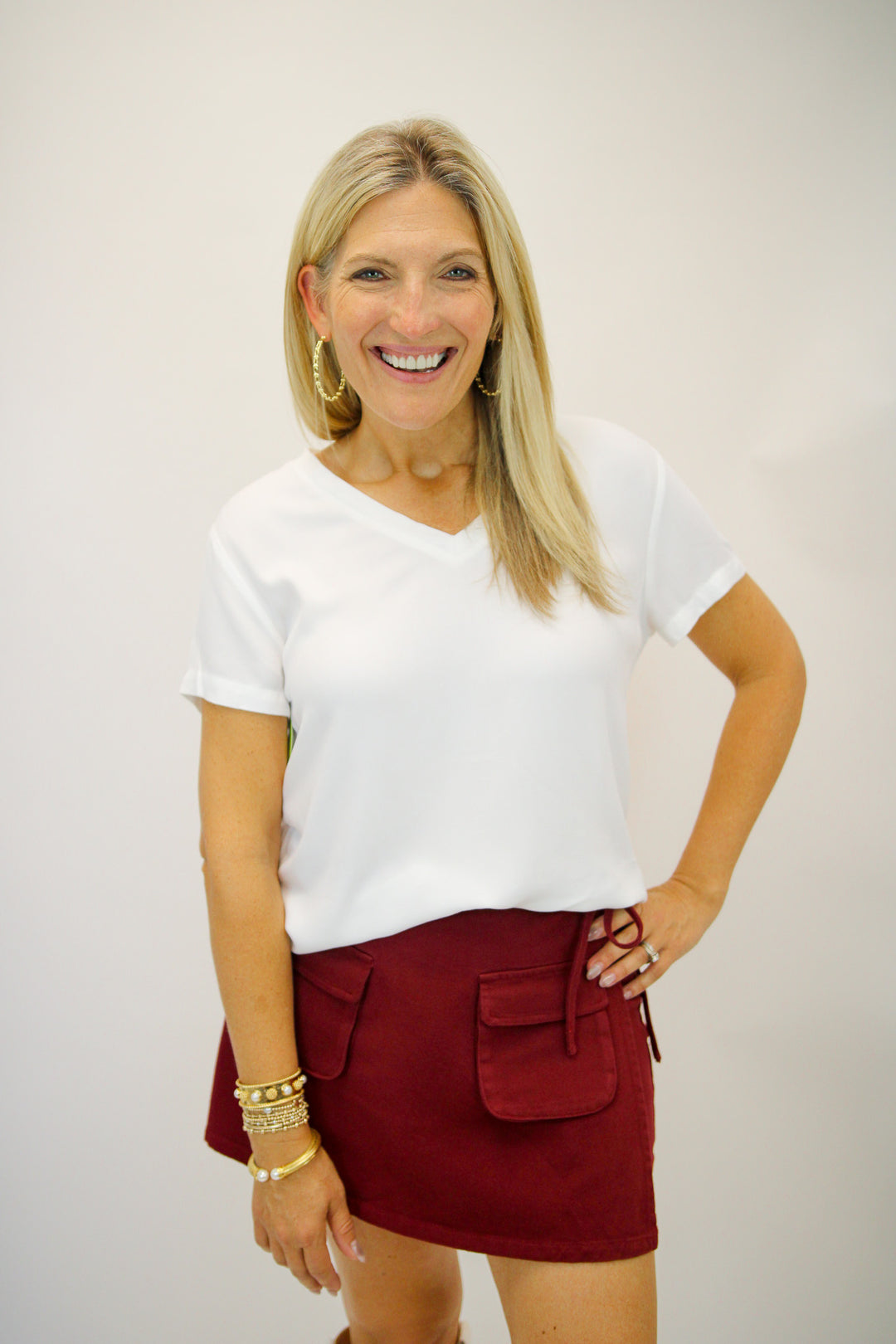 V-Neck Tee, White