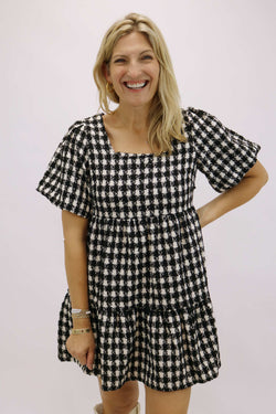 She's Got Skills Tweed Babydoll Dress