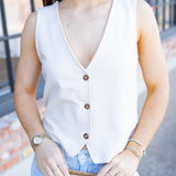 Noelle Textured Tank Top, Whisper White