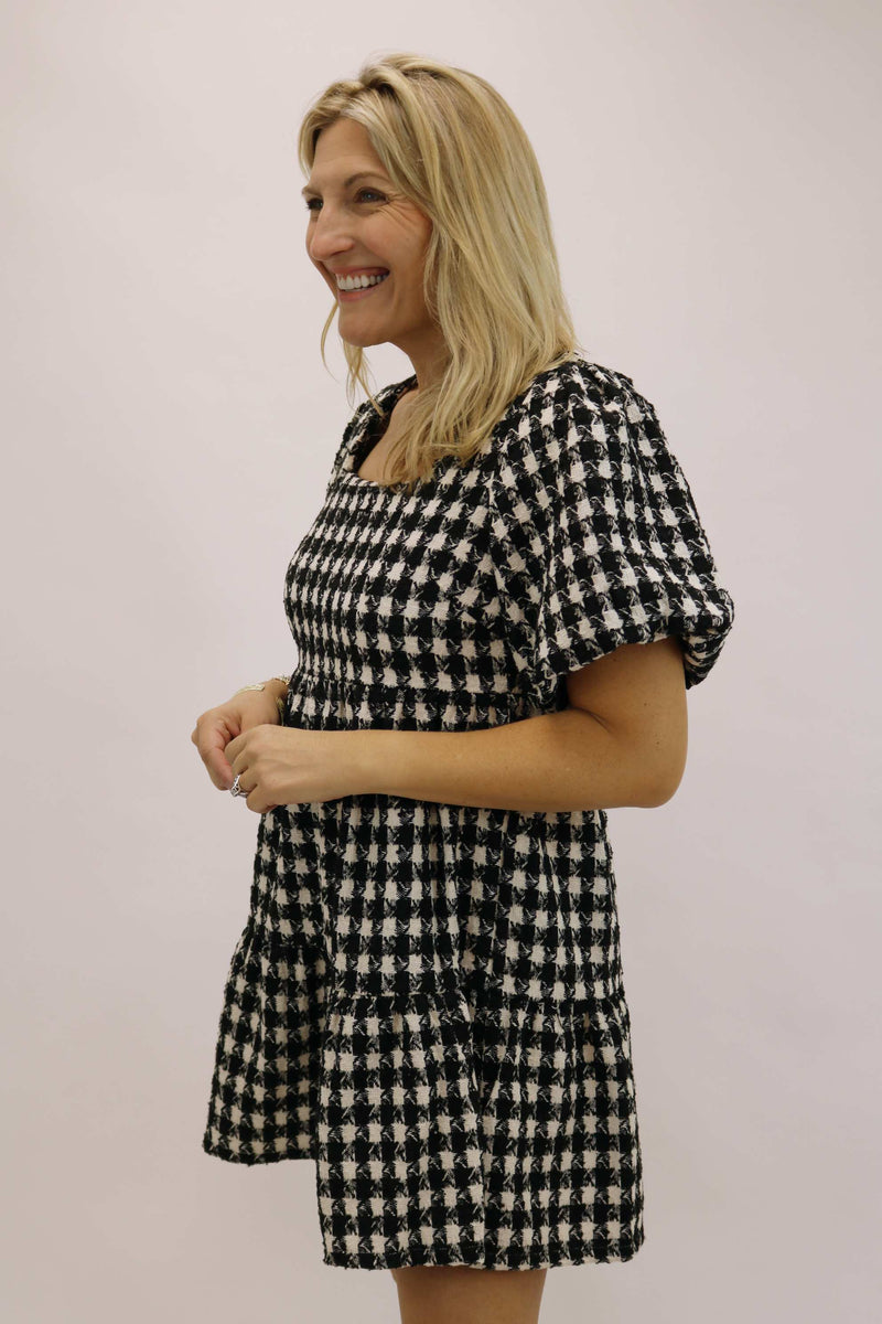 She's Got Skills Tweed Babydoll Dress