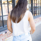 Noelle Textured Tank Top, Whisper White