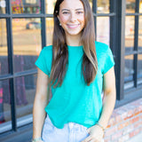 Baby Crew Tee, Aqua Green