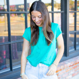 Baby Crew Tee, Aqua Green