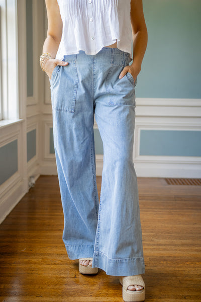 Breezy Denim Pull-On Jeans, Dusk