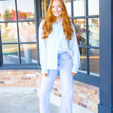Strawberry Matcha Relaxed Button Down, Pink/Green