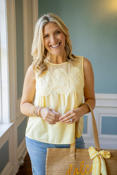Daisy Whisper Top, Yellow