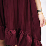 Sideline Sass High Low Dress, Maroon