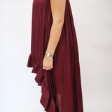 Sideline Sass High Low Dress, Maroon