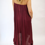 Sideline Sass High Low Dress, Maroon