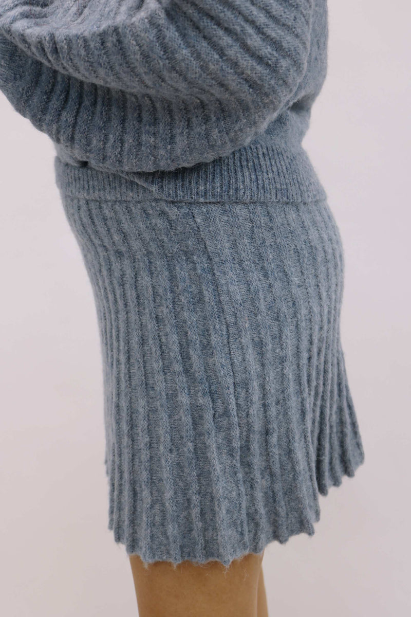 Gabrielle Knit Skirt, Dusty Blue