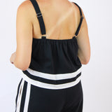 Long Weekend Colorblock Stripe Tank, Black