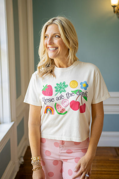 These Are The Days Crop Tee, Off-White