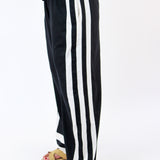 Long Weekend Colorblock Stripe Pants, Black