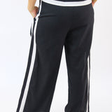 Long Weekend Colorblock Stripe Pants, Black