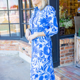 Minna Dress, Flora Blockprint Peri