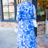Minna Dress, Flora Blockprint Peri