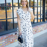 Dottie Darling Dress, Black/Cream