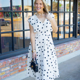 Dottie Darling Dress, Black/Cream