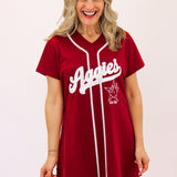 Texas A&M Baseball Jersey Tee Dress, Maroon