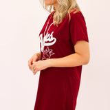 Texas A&M Baseball Jersey Tee Dress, Maroon