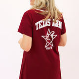 Texas A&M Baseball Jersey Tee Dress, Maroon