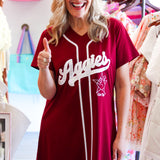 Texas A&M Baseball Jersey Tee Dress, Maroon