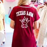 Texas A&M Baseball Jersey Tee Dress, Maroon