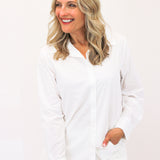 Clean Wide Collar Shirt, White