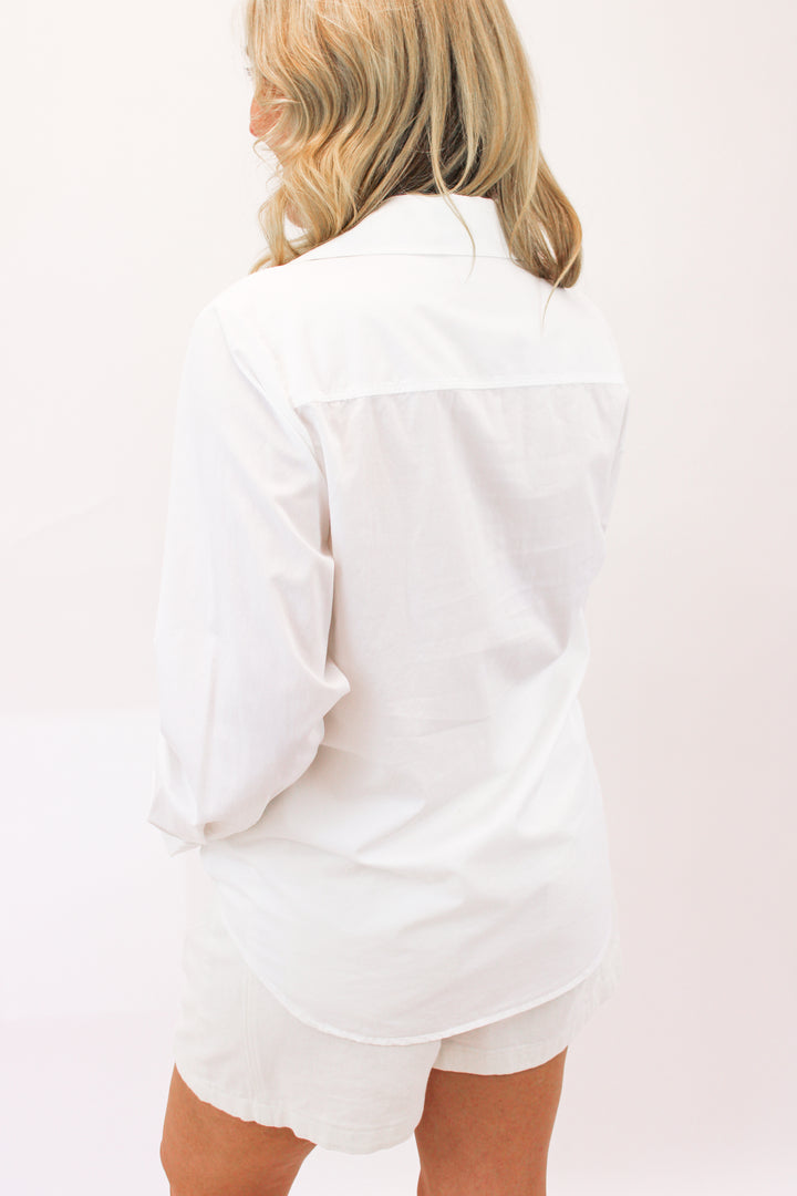Clean Wide Collar Shirt, White