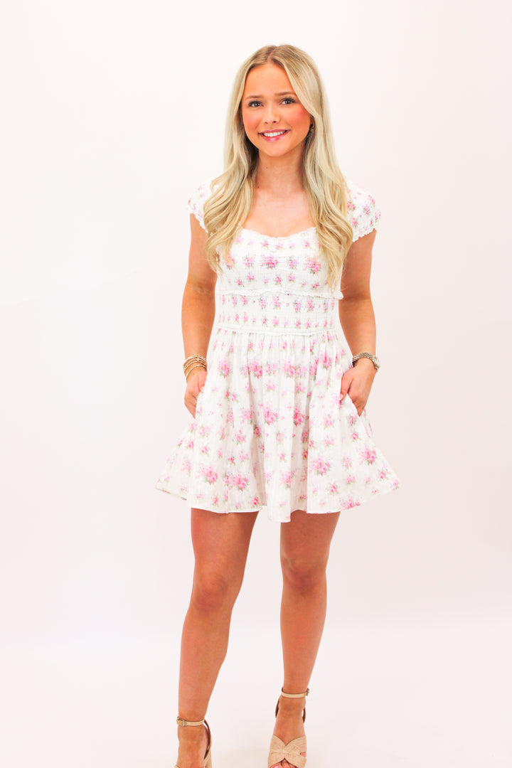 Siona Cotton Floral Mini Dress