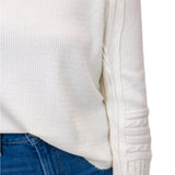 Swinging Cable Cuff Sweater, Ivory Combo