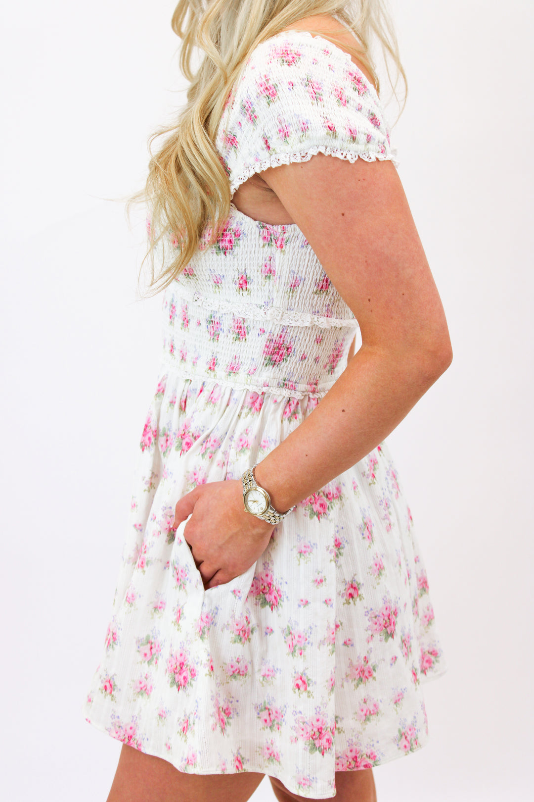 Siona Cotton Floral Mini Dress