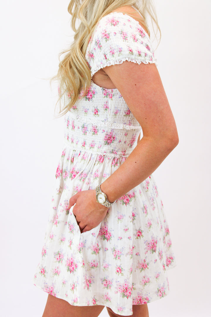Siona Cotton Floral Mini Dress