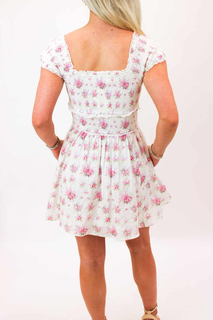 Siona Cotton Floral Mini Dress