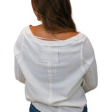 Swinging Cable Cuff Sweater, Ivory Combo