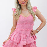 Lovine Cotton Smocked Mini Dress, Strawberry Spring
