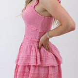 Lovine Cotton Smocked Mini Dress, Strawberry Spring