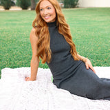 Deora Mock Sweater, Charcoal