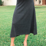Deora Midi Sweater Skirt, Charcoal