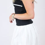 Sideline Sweetheart Dress, Black/White