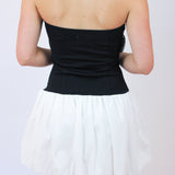 Sideline Sweetheart Dress, Black/White